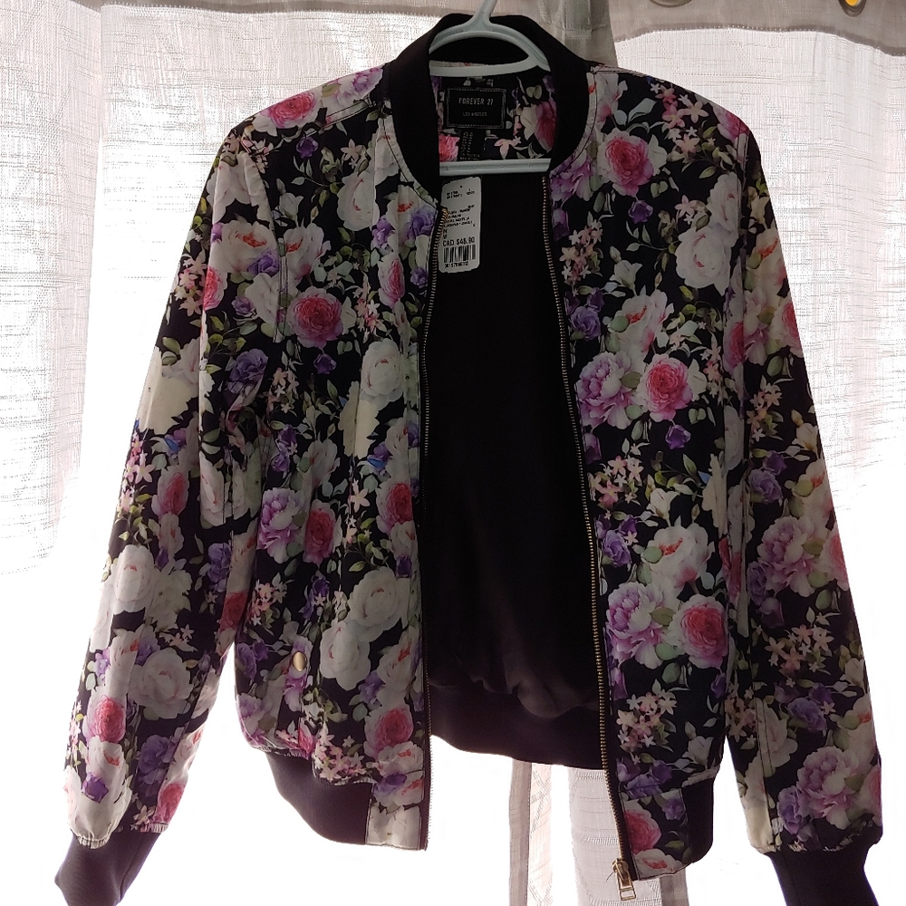 NWT Floral Bomber Jacket